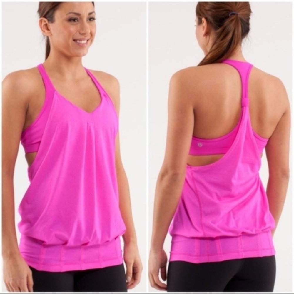 LULULEMON Hot Pink Layered Tank Top